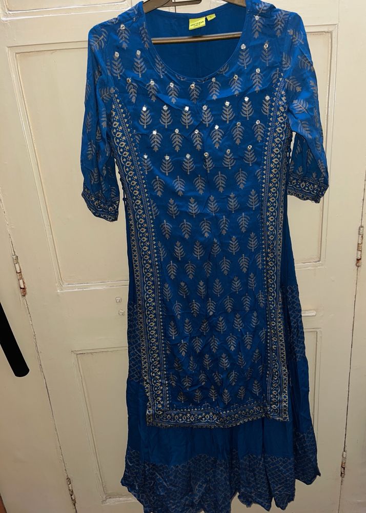 Blue Anarkali Gown Dress