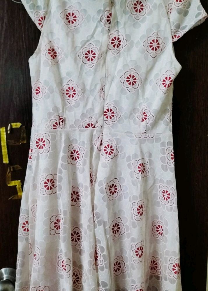 One Piece White With Red Flowers