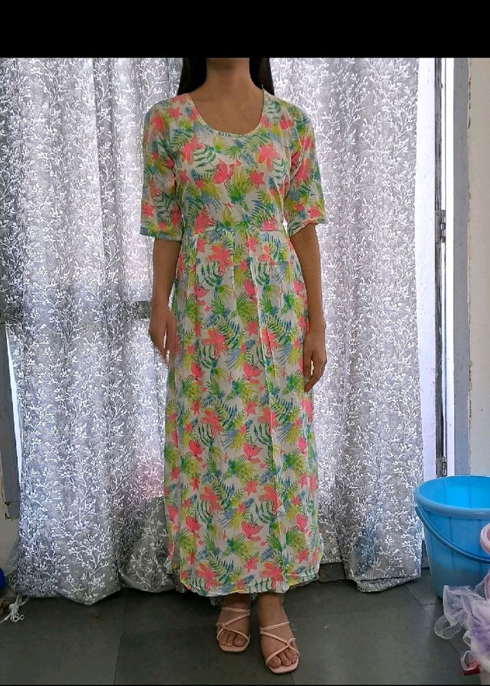 Floral Maxi Dress With Side Slit