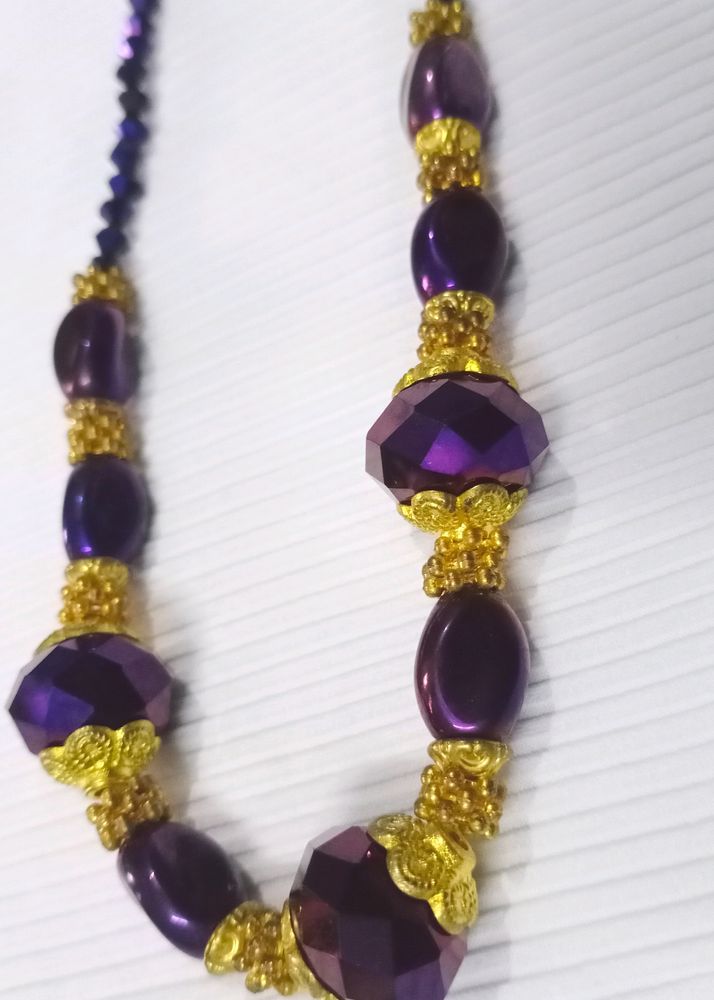 Golden Purple and White Neck Chains Combo