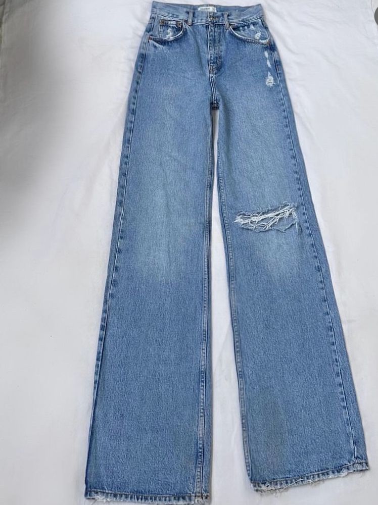 H&M Ribbed Wide Leg Jeans