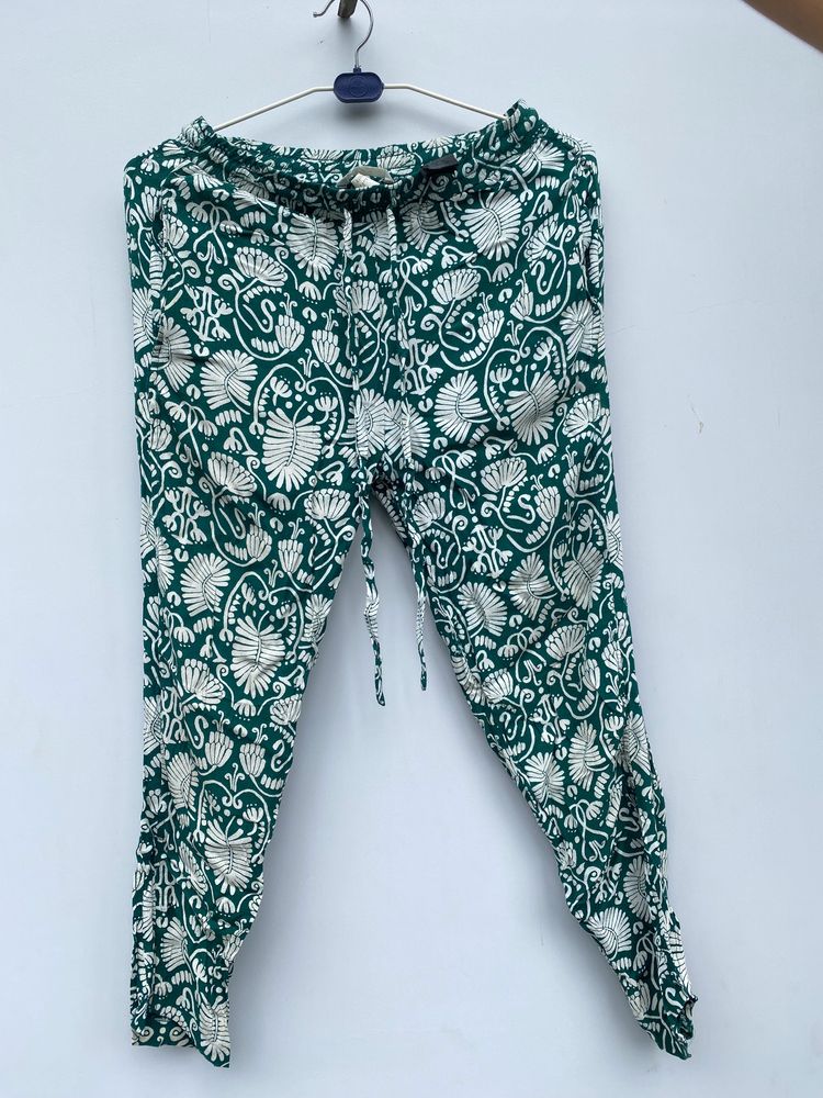 H&M Linen Printed Trousers