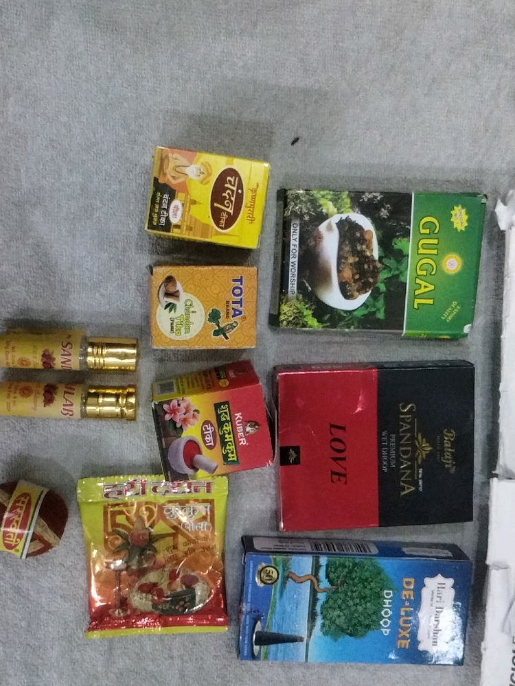 Puja Item Tika ,  Roli Kalawa, Dhoop, Guggal, Itra