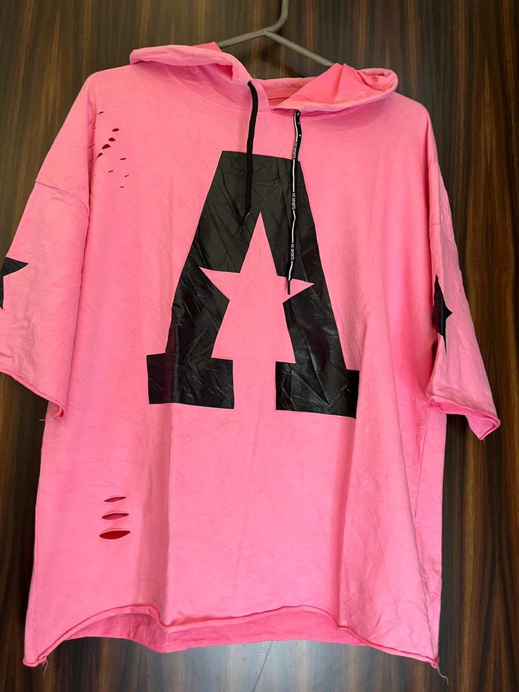 Pink Colour Hoody.