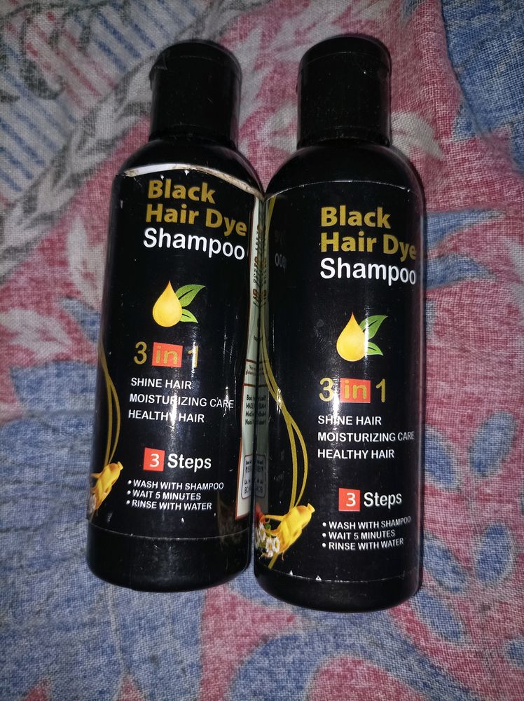 BLACK HAIR DYE SHAMPOO 3-IN-1