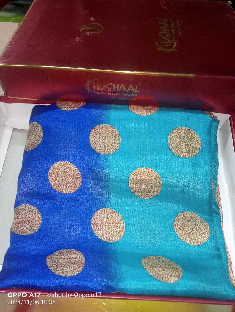 Beautiful Khadi Silk Saree With Blouse Material