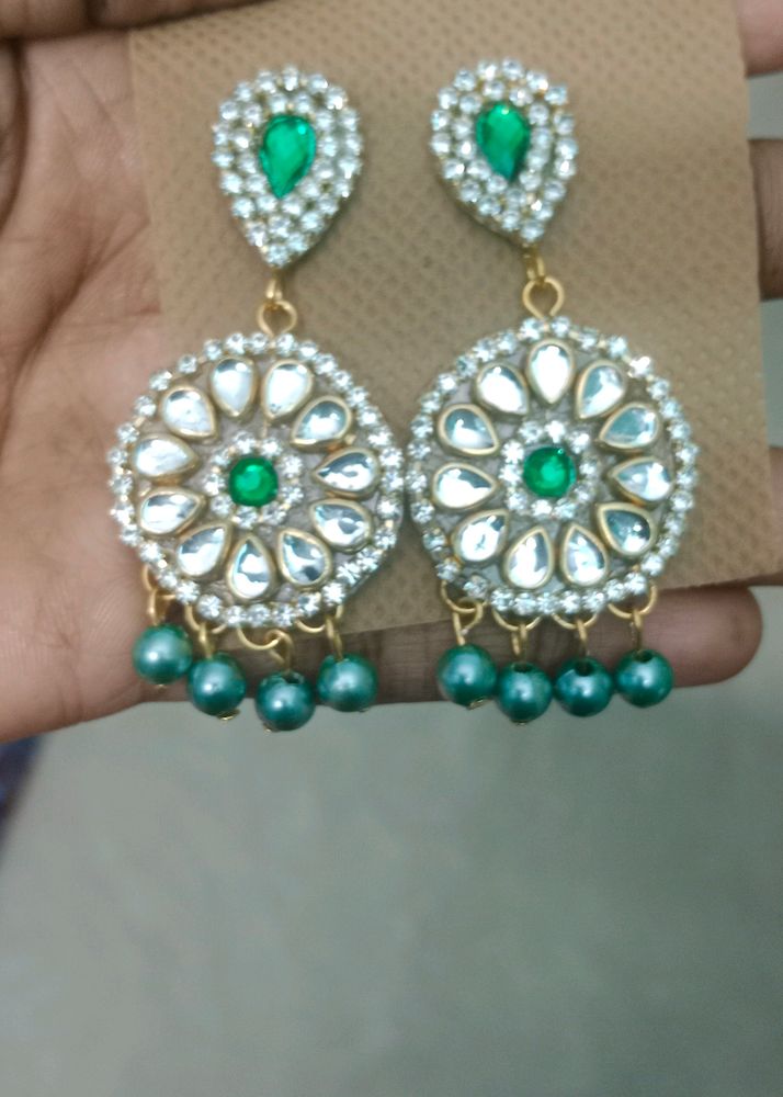 Beautiful Kundhan Earrings Hand Made