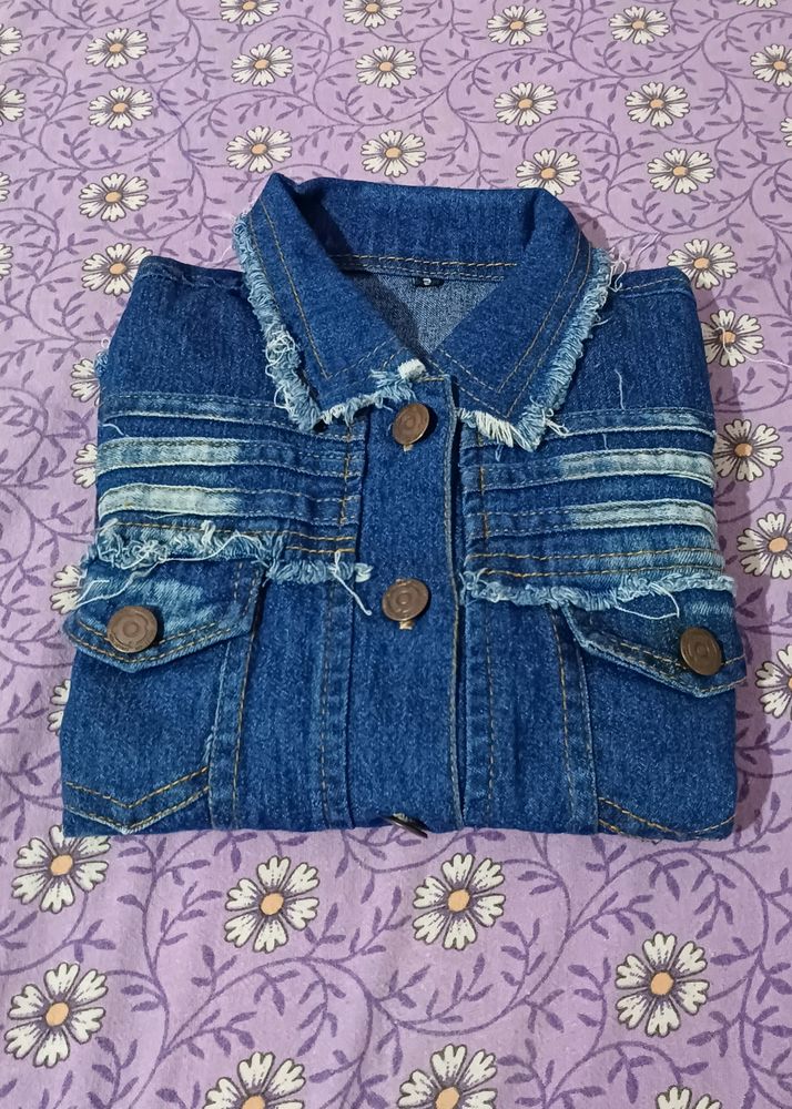 Dark Nevy Blue Denim Jacket For Girls & Women