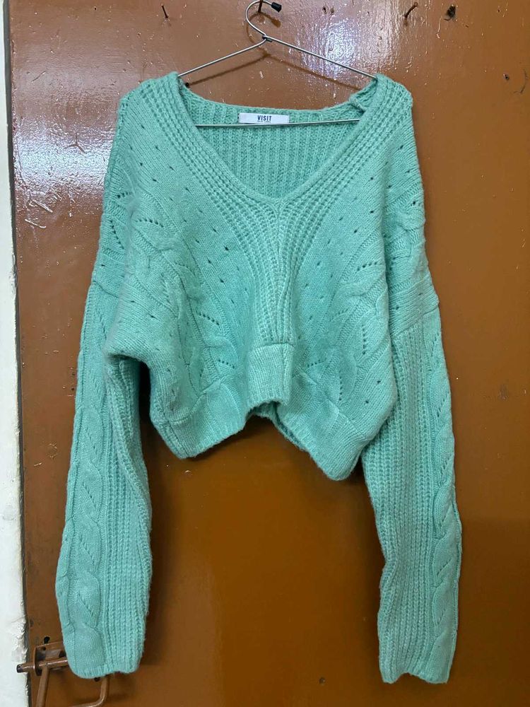 V Neck Woolly Pullover