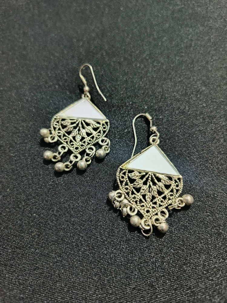 silver Oxidised Earrings