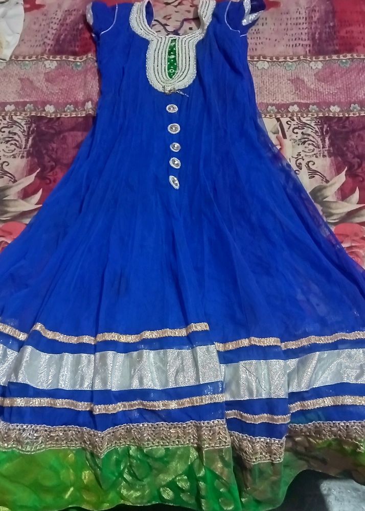 Blue Party Wear Anarkali Suit