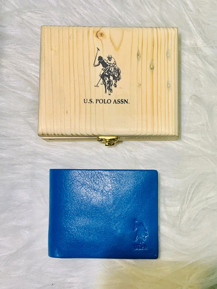 US POLO BLUE Bi-Fold Textured Wallet