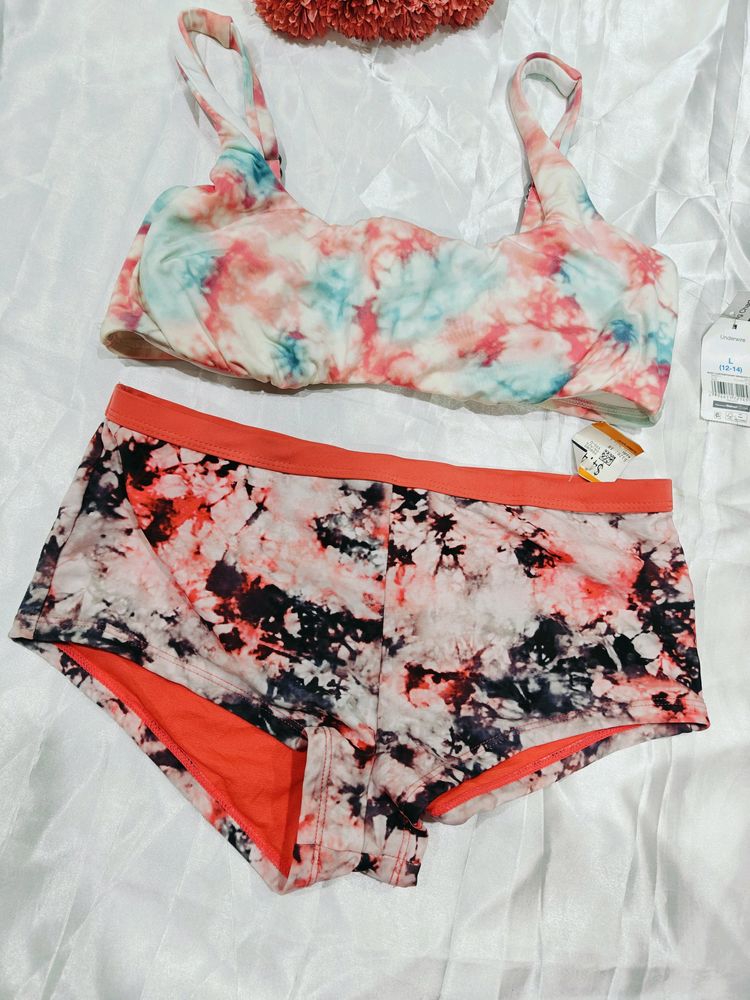 Imported Tie Die Bra Set