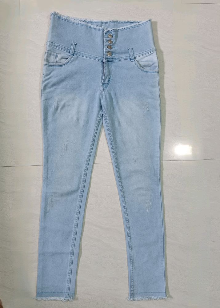 High Waisted Skinny Denim Jeans