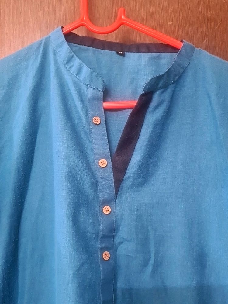 Stand Colar Kurti Blue Color 💙 At Rs 129/- only