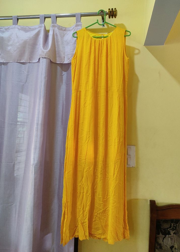 Yellow Maxi Anarkali Dress Bust Fits 36 L-54