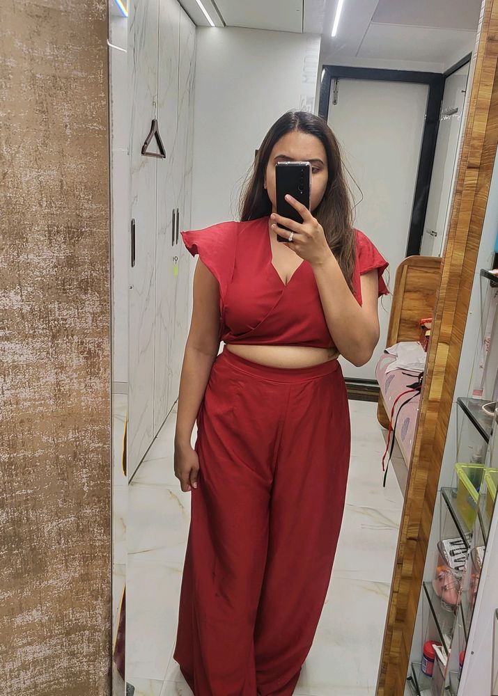 Brand New Latest Maroon Color Co Ord Set