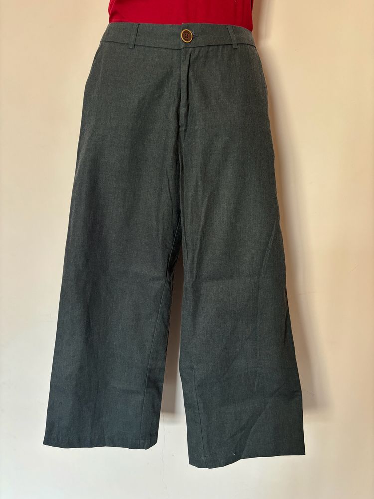 Formal Grey Straight Trousers