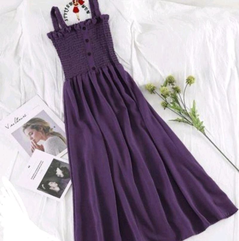 Women Sleeveless Dress Purple Colour