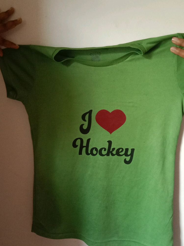 I Love Hockey Women Casual T Shirt