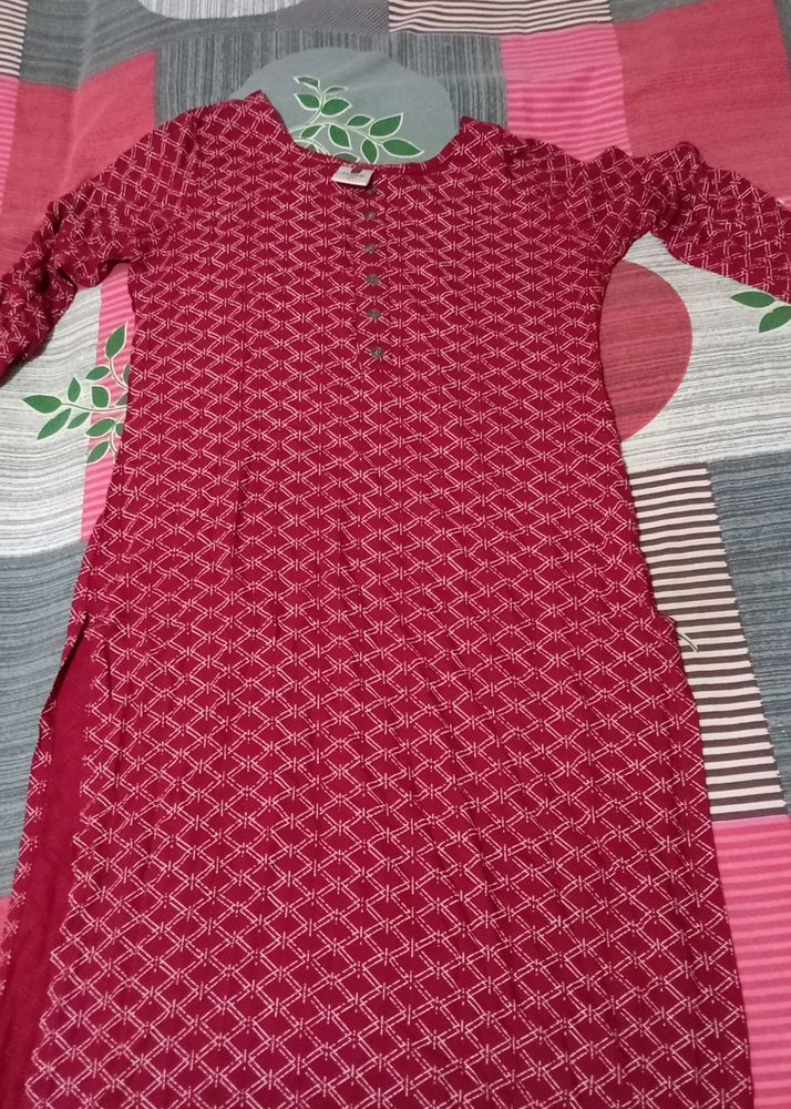 Long Maroon Kurta