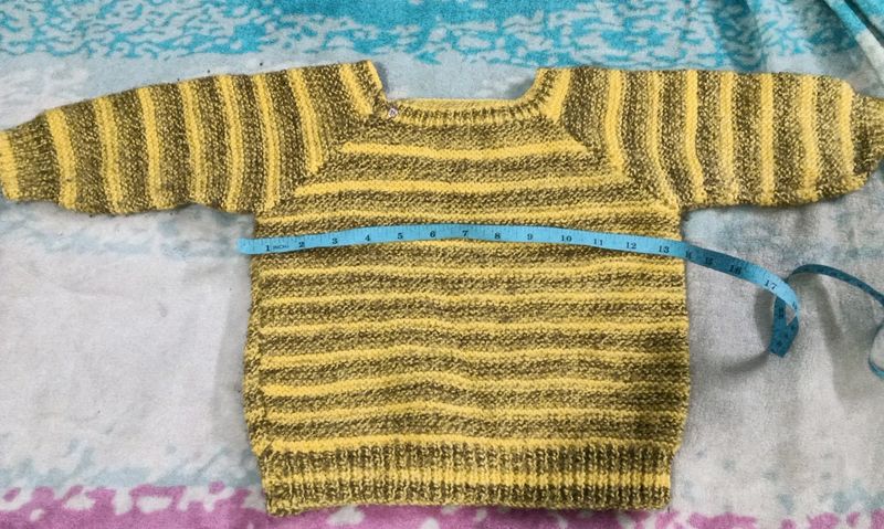 Kids Handknit Wollen Sweater Used