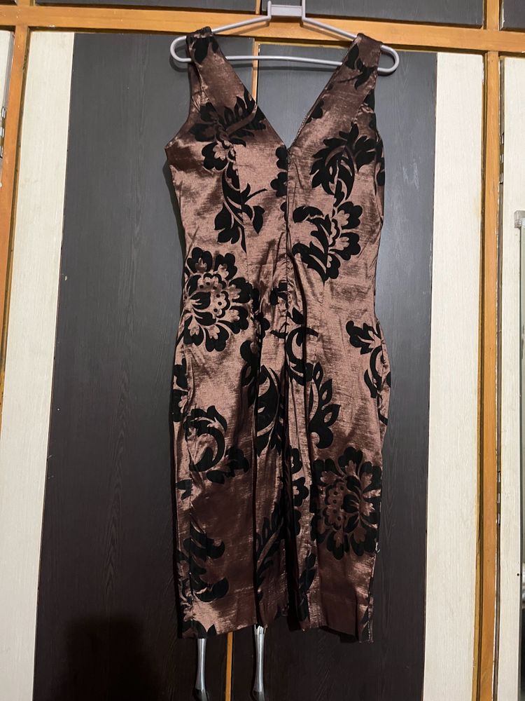 Party Wear Dress- Brown