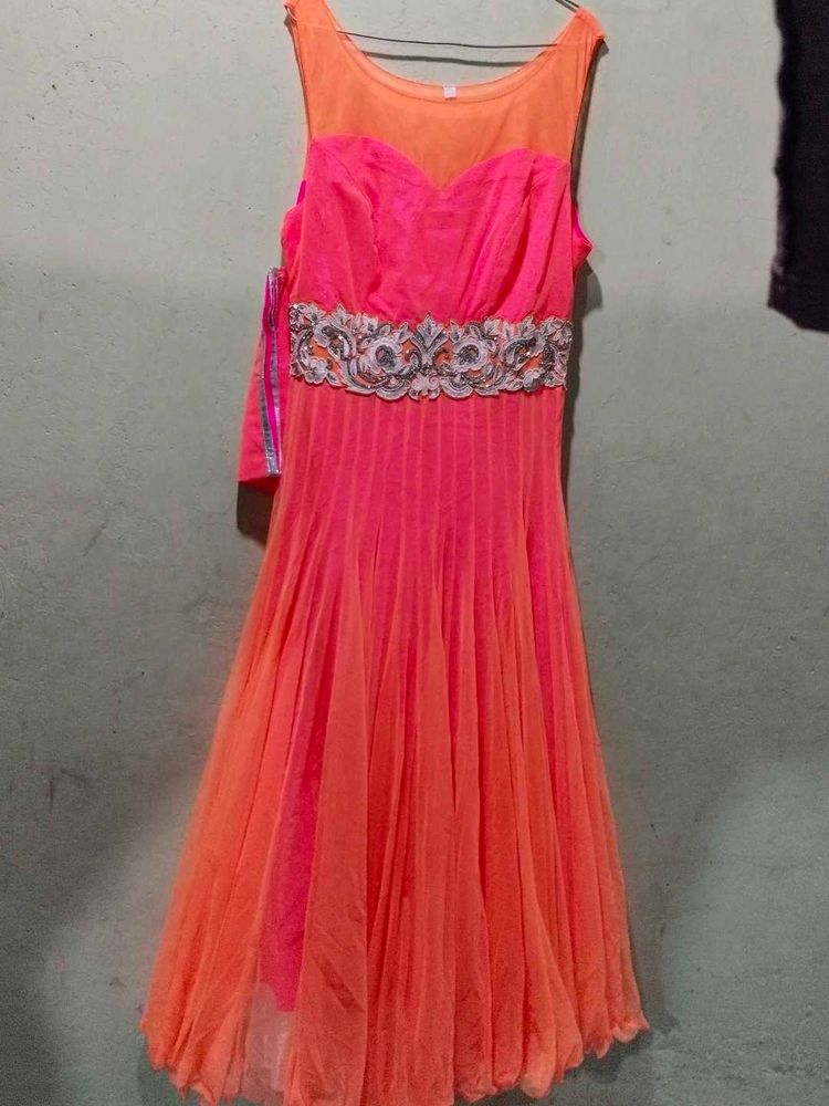 Multi Neon Anarkali Gown