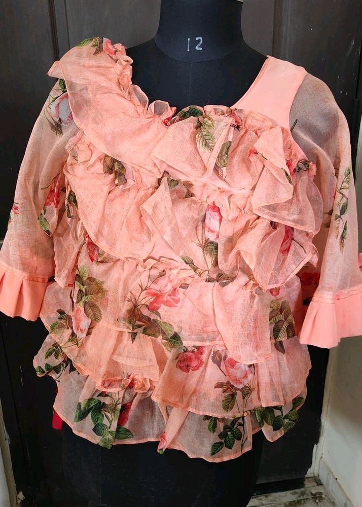 Floral Peach Top