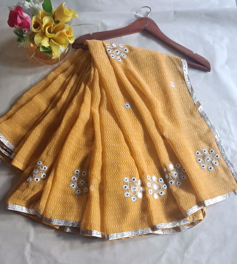 Mustard Clr Saree