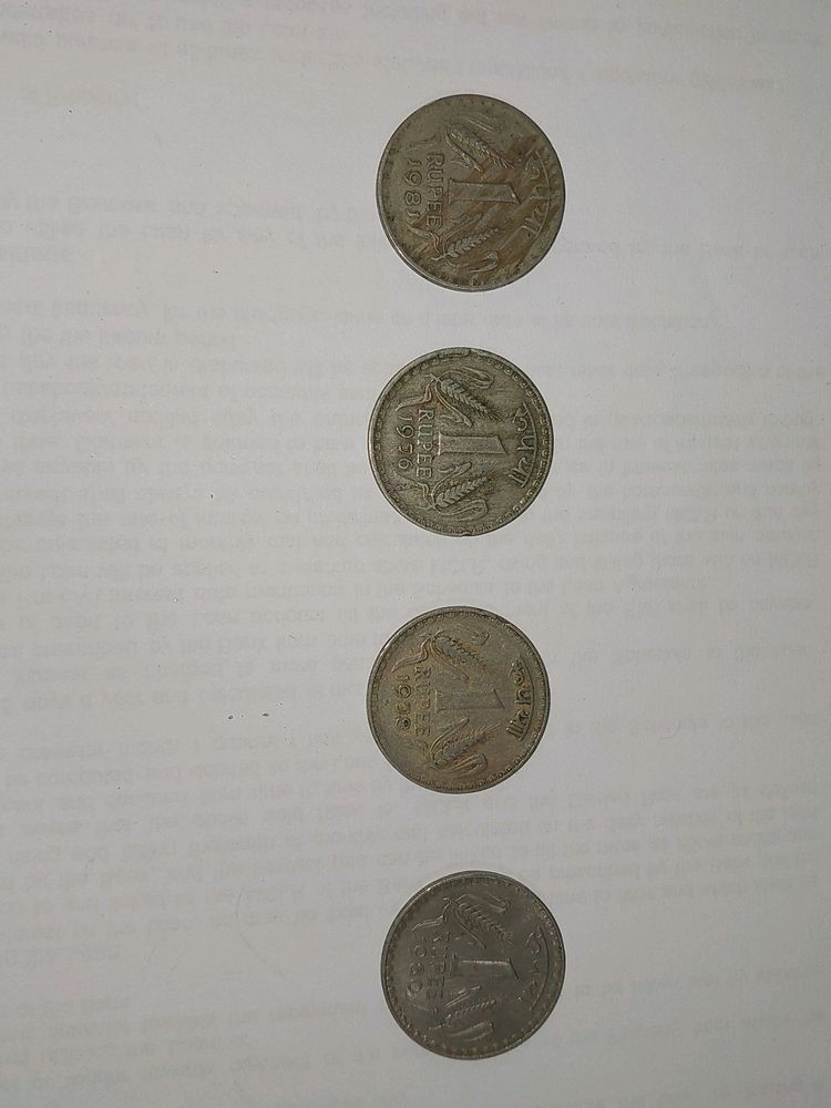 1 Rs Old Big Coins- Set Of 4