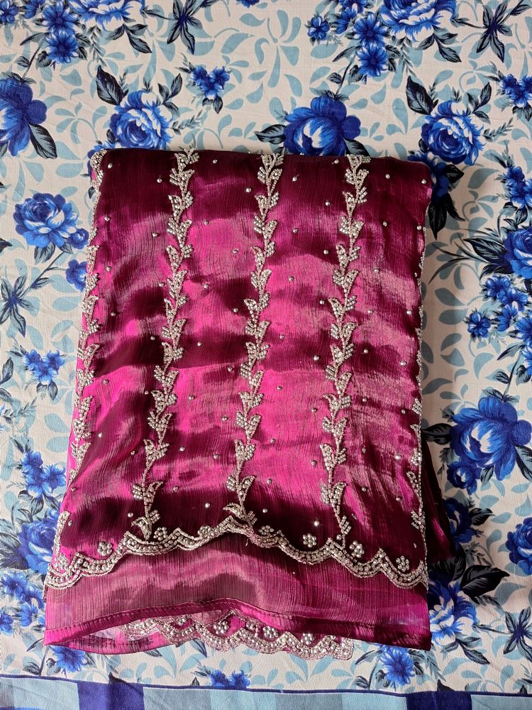 Tissue Silk Purple Saree