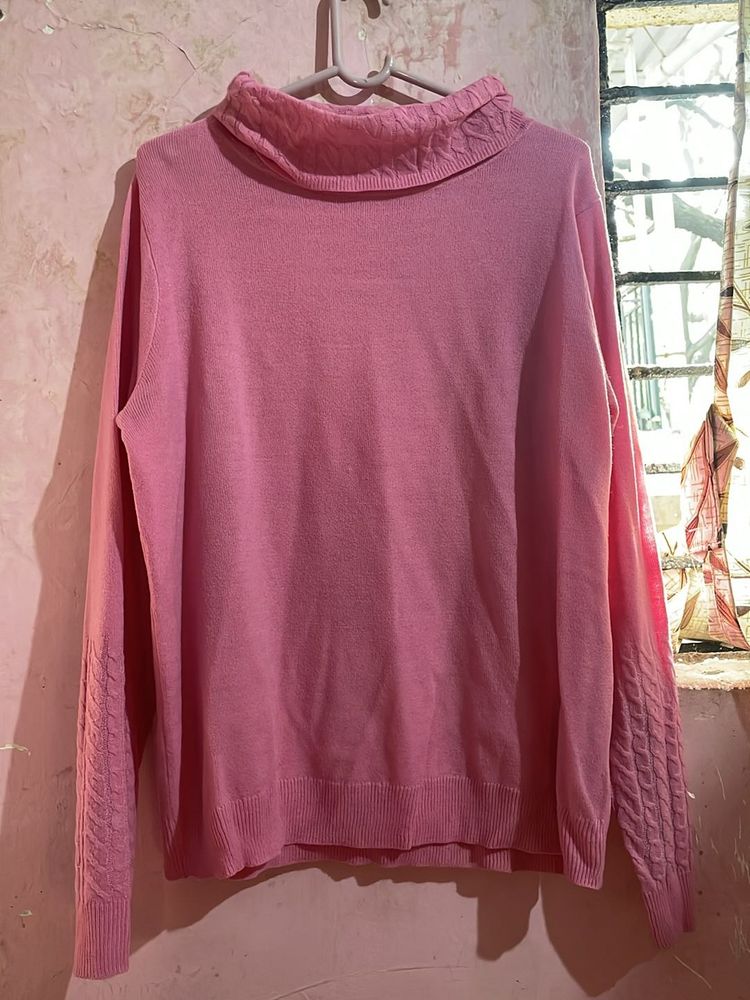 Pink Turtle Neck Top