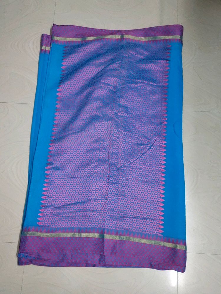 Blue Colour Cotton Saree 💙