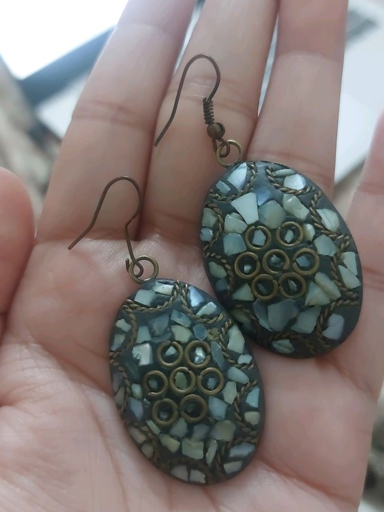 Women Boho Inspired Grey Earrings