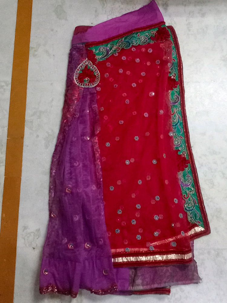 Synthetic And Net Mix Saree