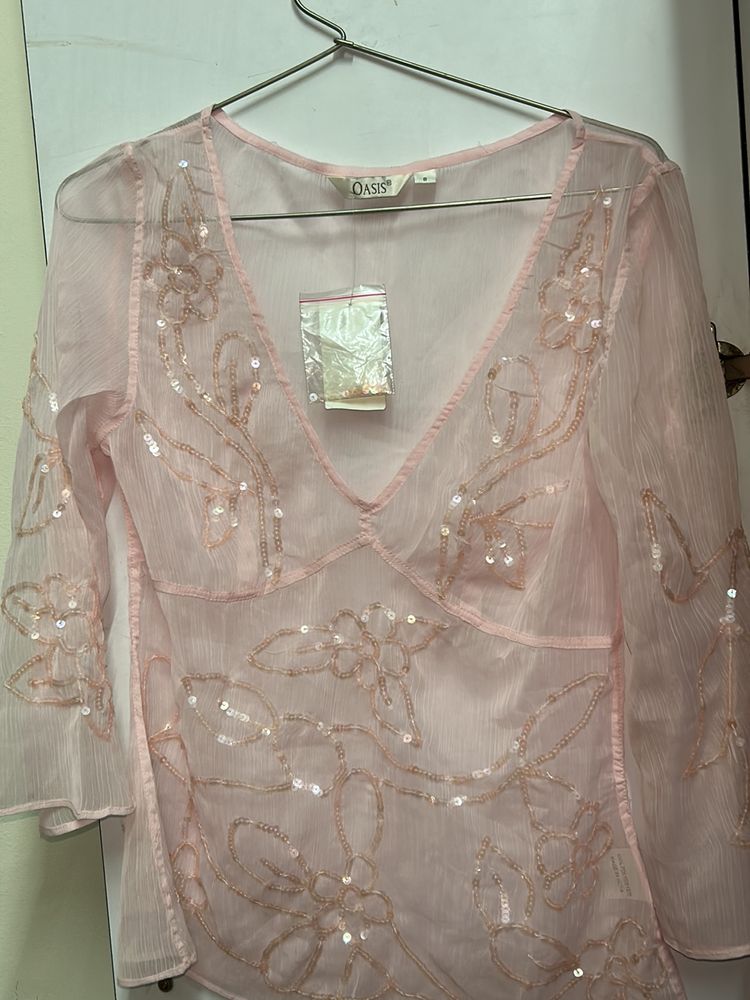 Pink Embellished Top