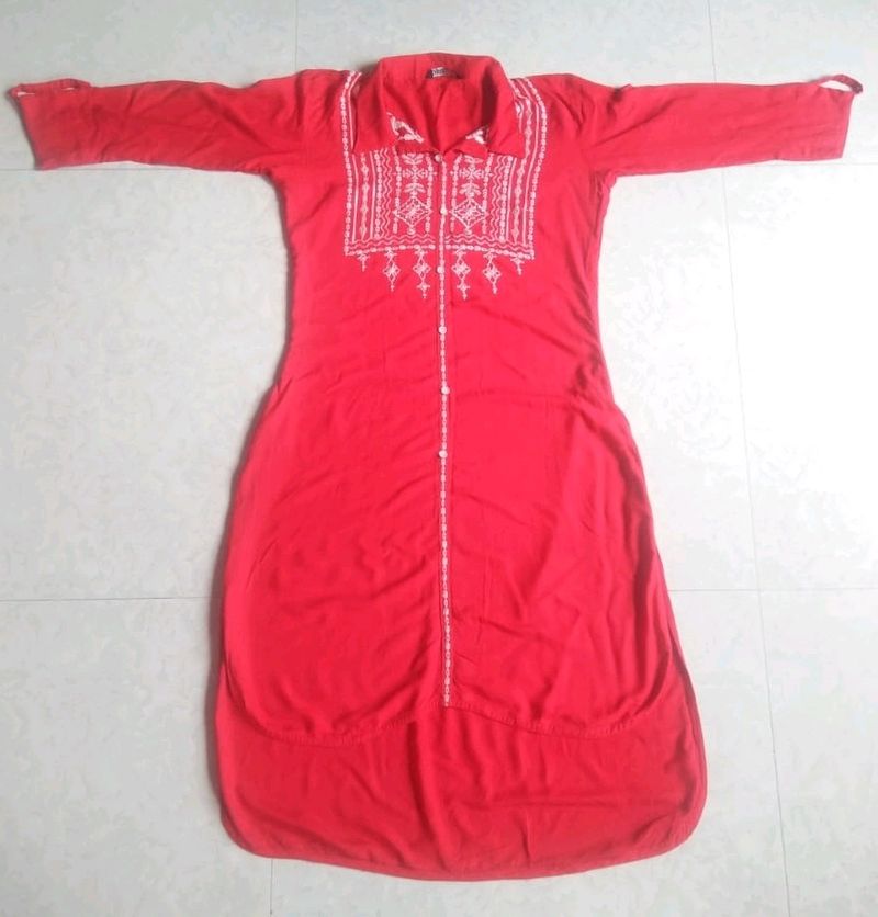 Women Red Kurti