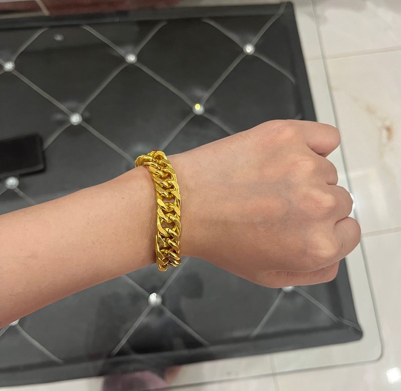 Golden Cuban/Link Chain Bracelet - Imported