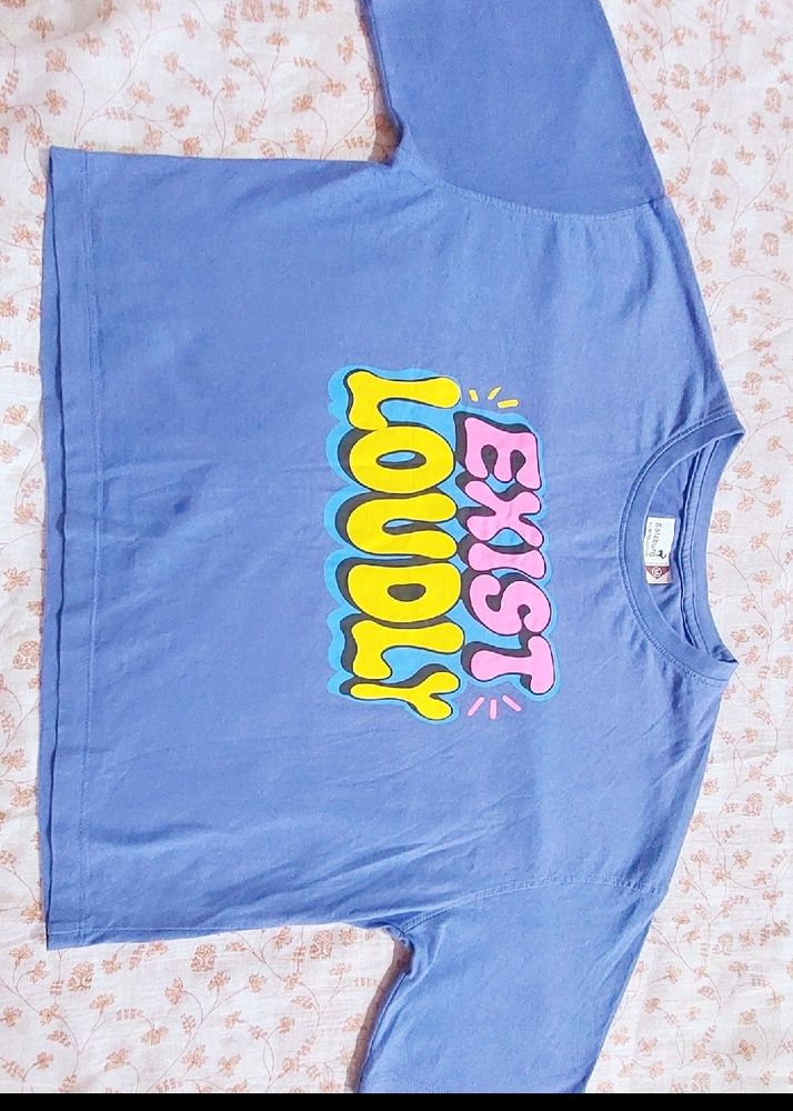 Boxy Crop Top Periwinkle Colour