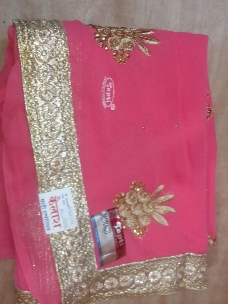 Baby Pink Colour New Saree