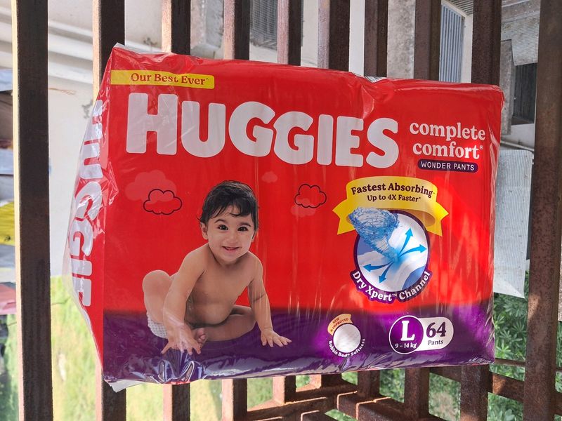 Huggies Baby Diapers L Size, 64 Count