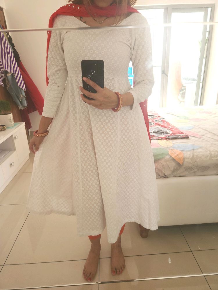 Chikan Anarkali Kurta