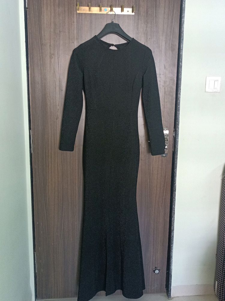 Beautiful🤩🤩 Long Sleeve Maxi Dress (Black)-Backl