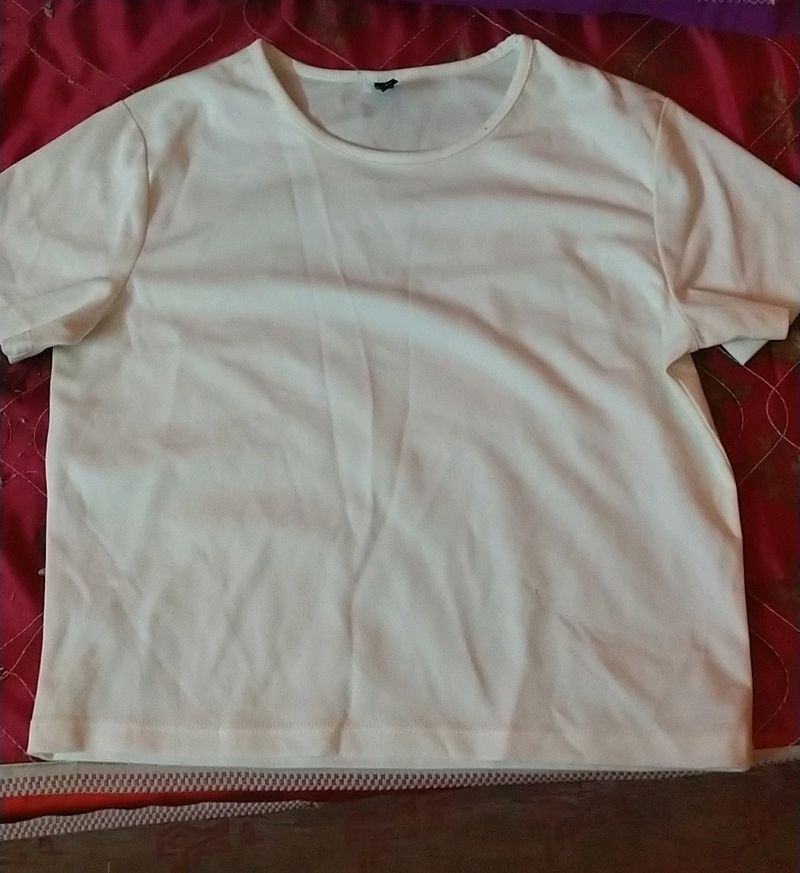 Plain White Crop Top Tshirt