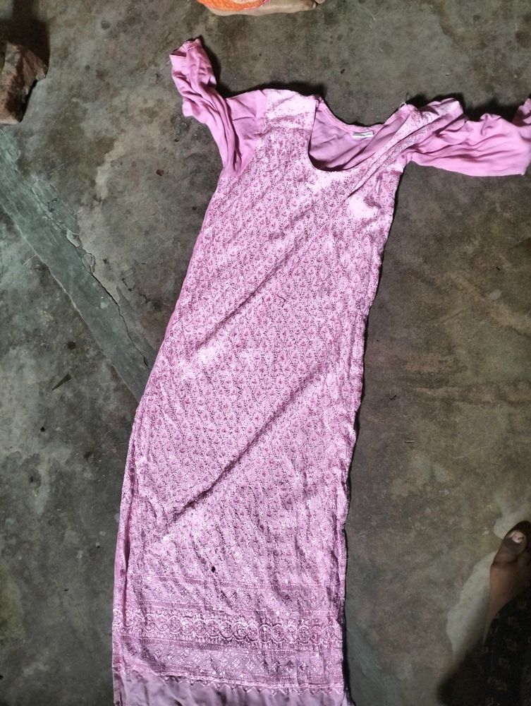 Pink Chikankari Kurti