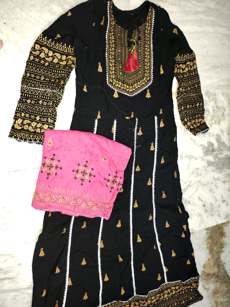 Long Ethnic gown with dupatta set