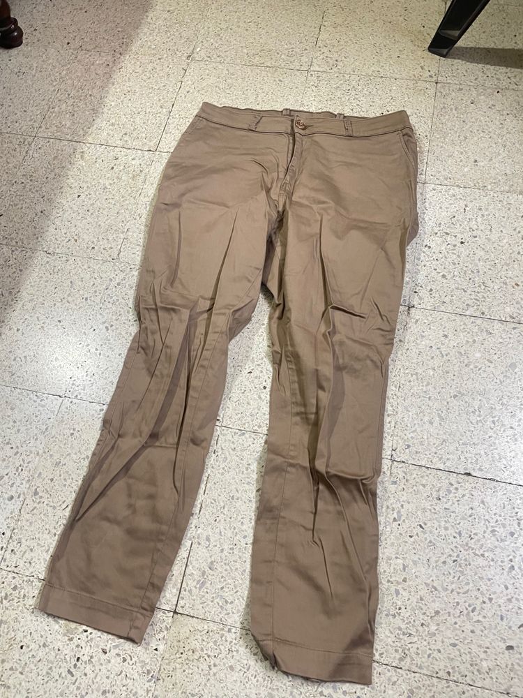 Women Beige Formal Trouser