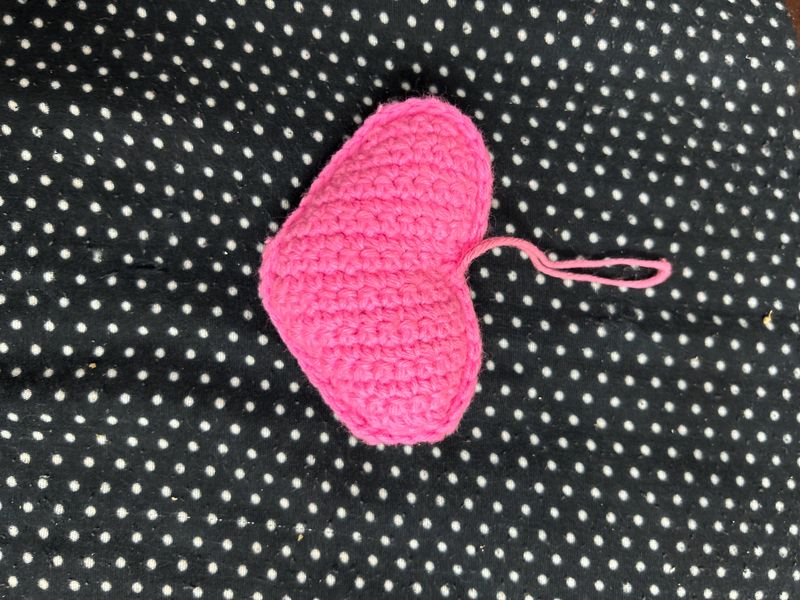 Amigurumi Crochet Heart Keychain