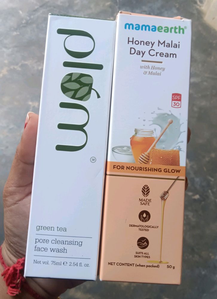 Mamaearth Day Cream+ Plum Face Wash